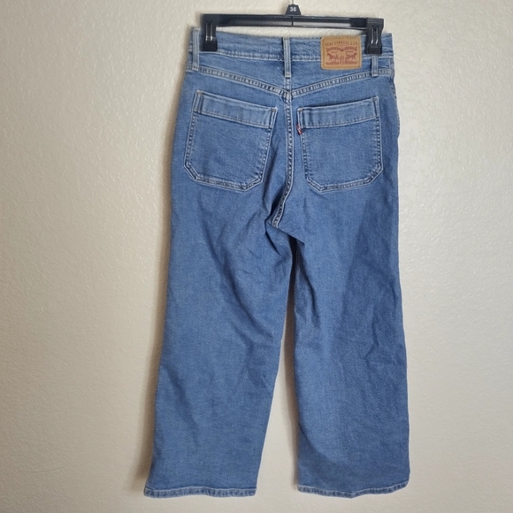 Levi's Mile High Cropped Wide Leg Jeans Sz 25 - Picture 7 of 10